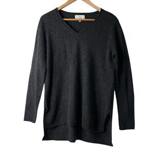 Belle France 100% Cashmere Sweater Womens Small Grey Quiet Luxury Minimalist